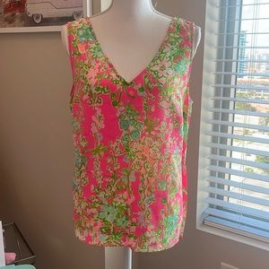 Lilly Pulitzer Silk Cipriani Tank Top Size Large